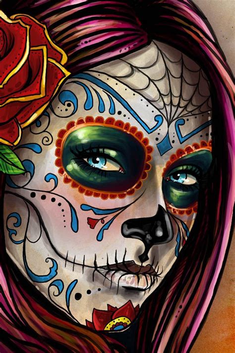 Sugar Skull Woman Bing Images Day Of The Dead Art Day Of The Dead Girl Skull Art