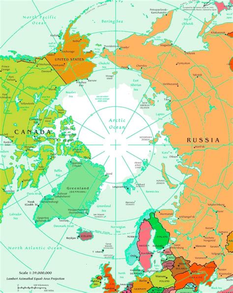Arctic Ocean Political Map Ontheworldmap Com