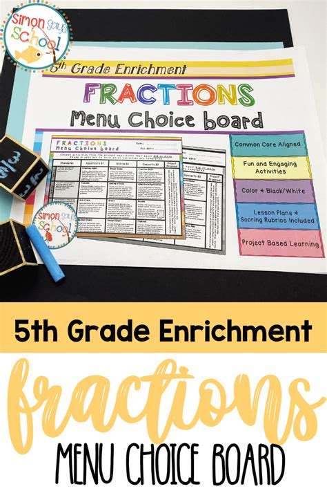 This makes it easy for the reader to know the meaning of the contents math enrichment grade 5 answer key epub. Fractions Enrichment Projects Choice Board - 5th Grade ...