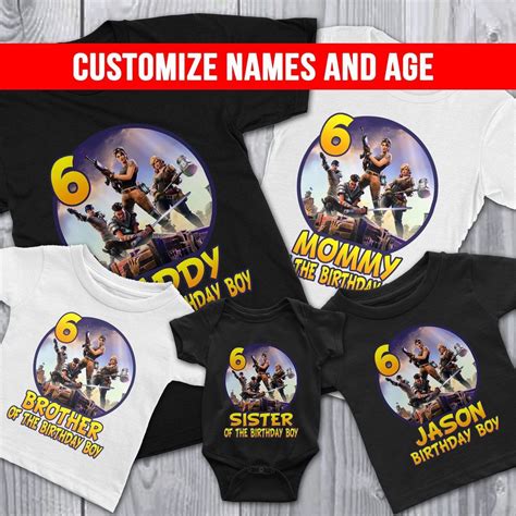 Fortnite birthday party ideas | photo 1 of 32. Personalize Fortnite Birthday Shirt in 2020 | Birthday ...