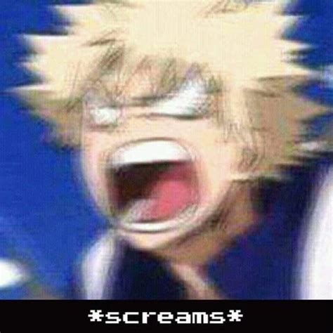 Reaction Image Boku No Hero Academia Bakugou Screams Anime Meme Face