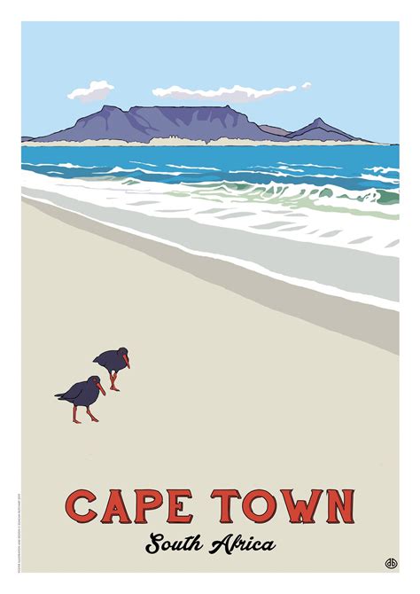 Cape Town South Africa Travel Poster Design Retro Travel Poster Vintage Travel Posters