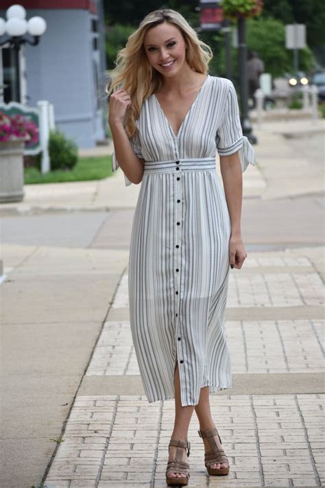 Sabrina Striped Midi Dress