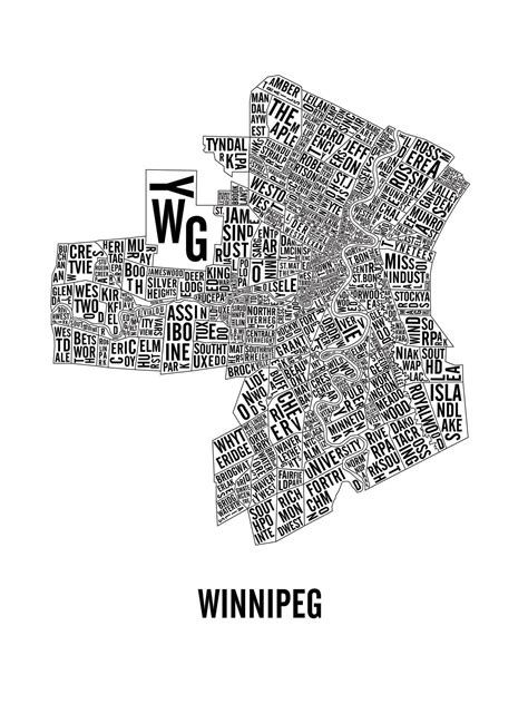 Winnipeg Manitoba City Map Poster - Winnipeg Art - Winnipeg Map - Typography Map | City map ...