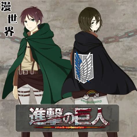 Attack On Titan Survey Corps Hooded Cloak Cape Robe For Costume Cosplay