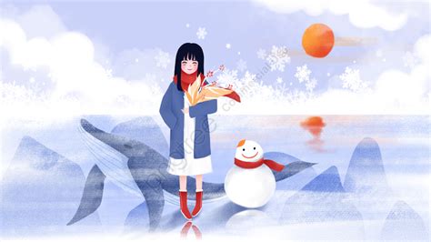 Beautiful Snow Anime Girl