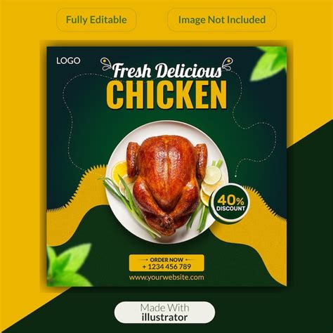 Premium Vector Chicken Social Media Banner Design Template