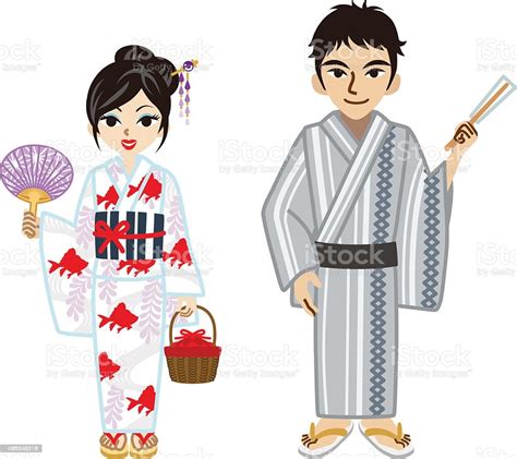 Yukata Couple Stok Vektör Sanatı And 2015‘nin Daha Fazla Görseli 2015