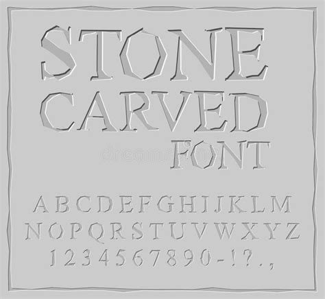 Stone Carved Alphabet Font Part 2 Stock Vector Illustration Of
