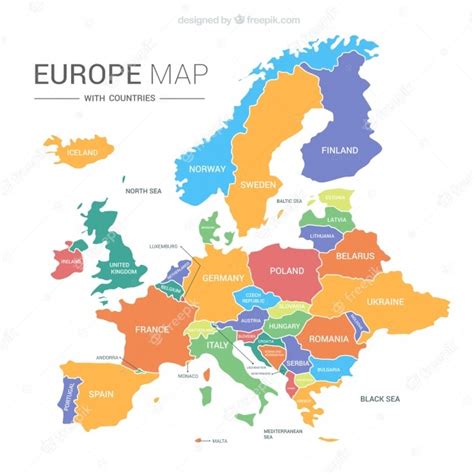 Mapa de europa con países | Vector Gratis