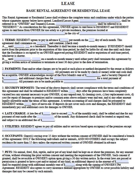 Or just a simple residential lease agreement forms template to. Free Residential Lease Agreements - PDF and Word Templates