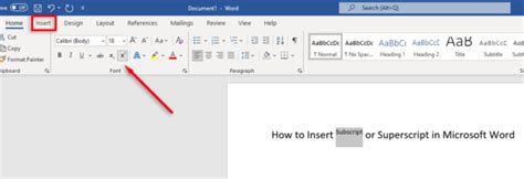 How To Insert Superscript And Subscript In Microsoft Word