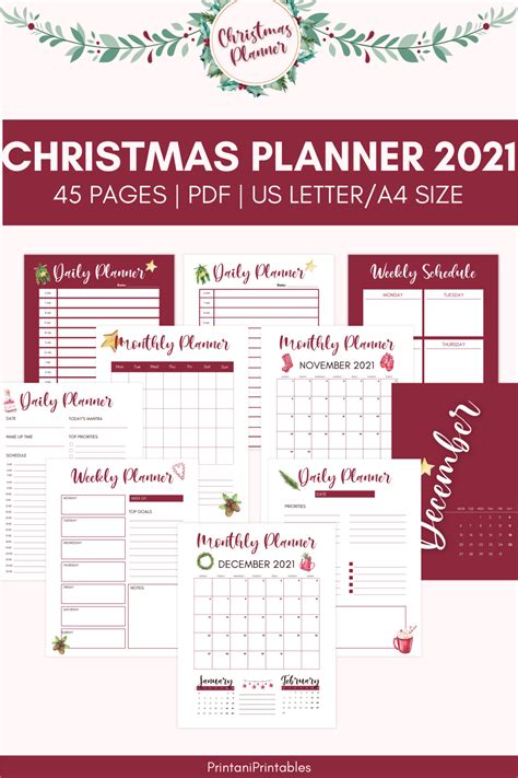 Christmas Planner 2021 Printable Pdf Printable Holiday Etsy