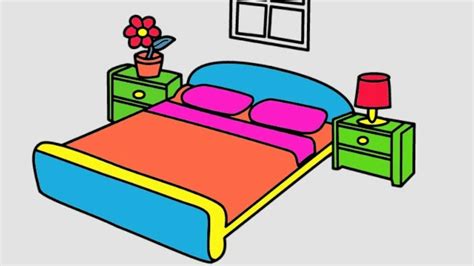 How To Draw Bedroom Coloring Page For Kids Learn Bedroom Drawing And