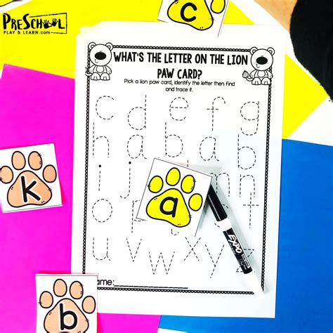 Friendly Lion Abc Match And Trace Alphabet Activity For Preschoolers