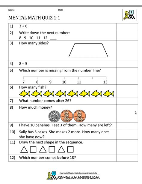 1st Grade Math Printerfriendly First Grade Math Worksheets Math