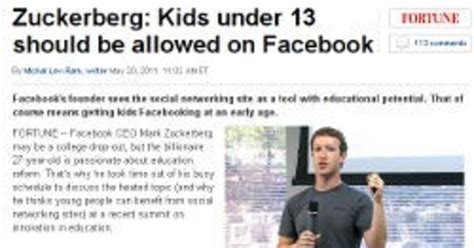 Zuckerberg Veut Ouvrir L Acc S Facebook Aux Enfants Et Vous Les