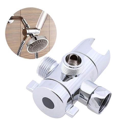 Chrome Way Tee Connector Shower Head Fixed Seat Diverter Bathroom