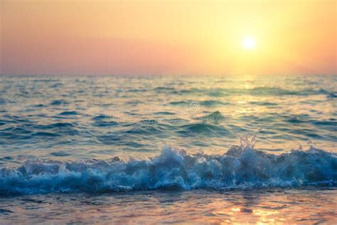 Waves On The Beach At Sunset Stock Photo Image Of Summer Sunrise
