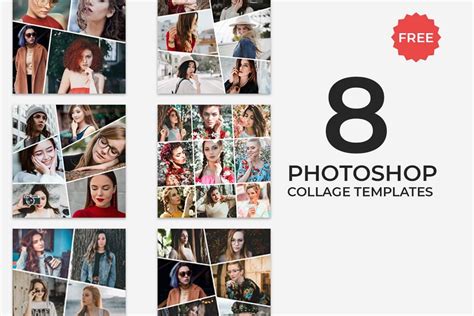 8 Free Photoshop Collage Templates Creativetacos Free Printable