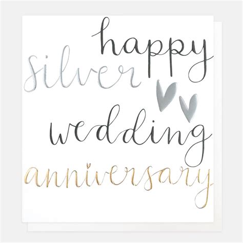 Silver Wedding Anniversary Greeting Card By Caroline Gardner Vibrant Home