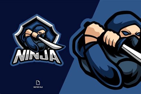 Premium Vector Blue Ninja Mascot Game Logo For Esport And Sport Team