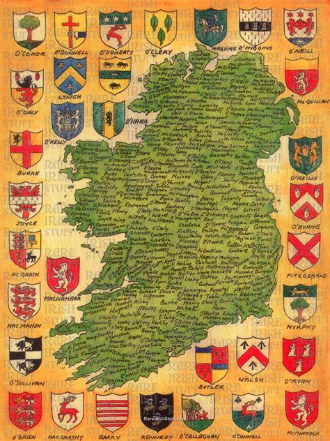 Map Of Ireland Surnames And Origins Ancient Ireland Ireland Ancestry Ireland History