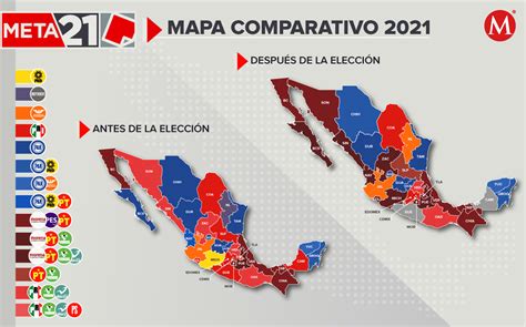 Mapa electoral 2021 antes y después de las eleciones en México Grupo