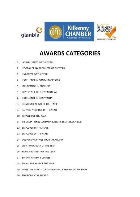 Awards Categories