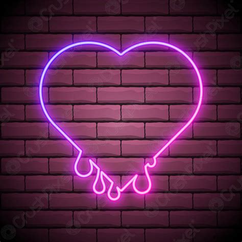 Neon Glowing Heart On The Brick Wall Background Isolated Gradient Stock Vector 2735020