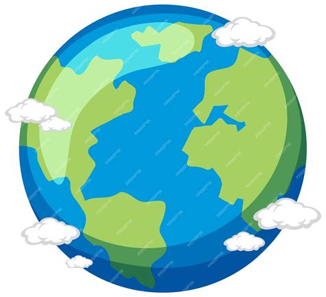 Premium Vector Earth Cartoon With Cloud Cover