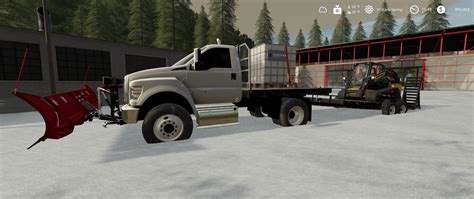 Ford F750 Flatbed Plow Truck V10 Fs19 Farming Simulator 19 Mod