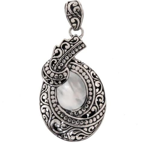 925 Sterling Silver Mother Of Pearl Sterling Pendant 2 Ebay