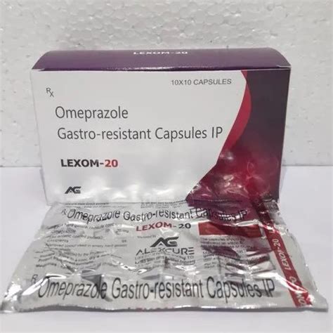 Lexom 20mg Omeprazole Gastro Resistant Capsule Ip 10 X 10 Capsules