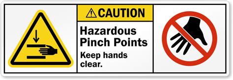 Caution Hazardous Pinch Points Keep Hands Clear Label SKU LB 2782