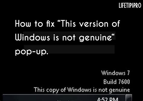 Fix This Copy Of Windows Is Not Genuine Message Life Tips Pro