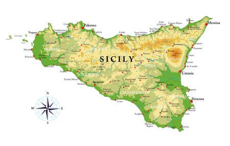 Sicily Physical Map Topographic Map Sicily Map My Xxx Hot Girl