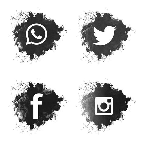 Logotipo De Redes Sociales En Color Blanco Y Negro Blanco Y Negro The