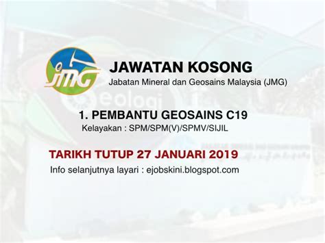 Lasabel ke jabatan mineral dan geosains, ipoh. Jawatan Kosong Jabatan Mineral dan Geosains Malaysia (JMG ...