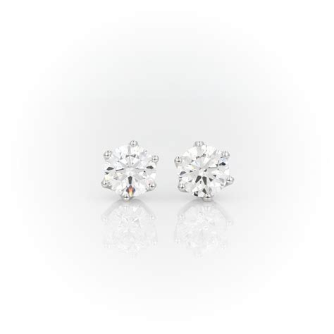 Blue Nile Signature Six Claw Diamond Stud Earrings In Platinum 2 00 Ct