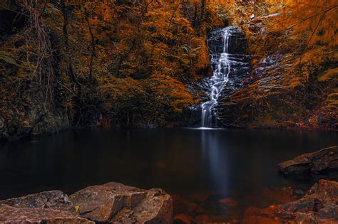 Wallpaper Landscape Forest Waterfall Photoshop Rock