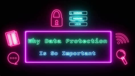 Why Data Protection Is So Important Neon Green Blue Fluorescent Text Animation Pink Frame On