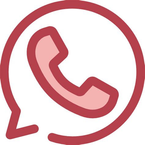 Whatsapp Monochrome Red Icon
