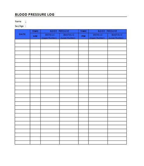 Blood Pressure Log Excel Spreadsheet Likenaa