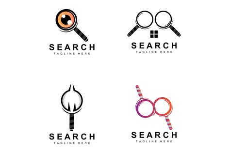 Search Logo Design, Detective Illustration, Home search, Glass Lens