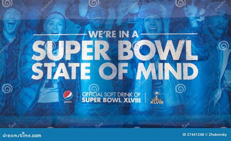 Pepsi Official Soft Drink Of Super Bowl Xlviii Billboard On Broadway During Super Bowl Xlviii