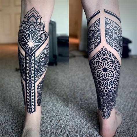 Ornamental Leg Half Sleeve Fresh Done By Oliver Kenton And Jakab Dezs At Temperance T
