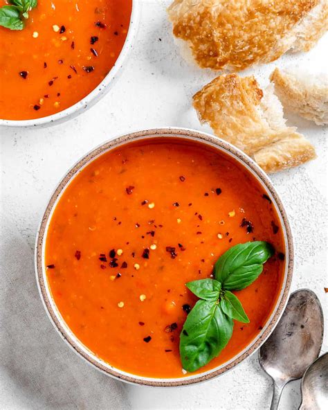 Creamy Vegan Tomato Basil Soup Plant Based On A Budget