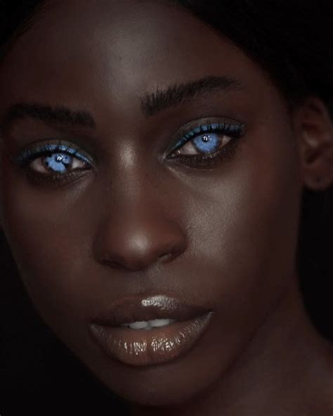 Pin By Fatima Khasraw On Art Black Girl Blue Eyes Woman With Blue