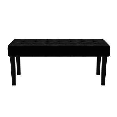 Black Velvet Dining Bench With Black Legs Seats 2 Kaylee Furniture123